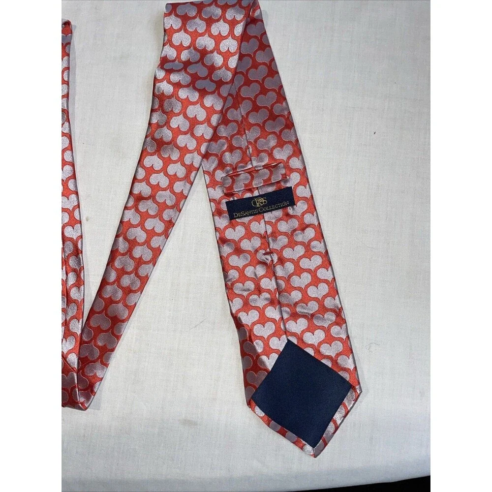 Desantis Collection Men’s Dress Tie Size 58” Pink Hearts Business Formal City